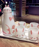 歐式兔子貓咪熊貓下午茶咖啡杯ˊ六件套組